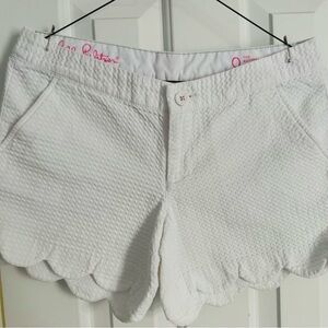 Lilly Pulitzer Textured White Scalloped Shorts